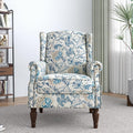 Lumibee High Back Accent Chair, Armchair in Fabric,Comfy Upholstered Wingback Single Sofa Reading Chair with Solid Wood Legs for Living Room,Bedroom,Office-Boho Blue-Ruum Studio Home