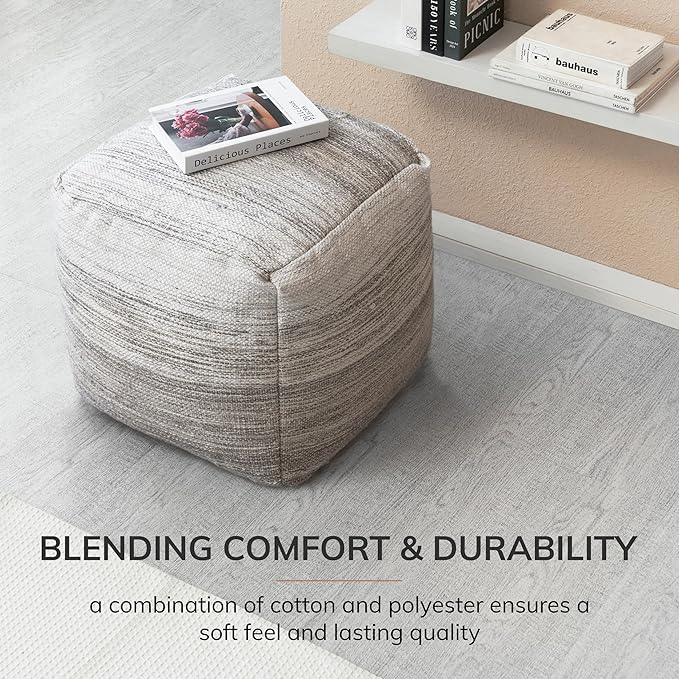 Anji Mountain 20"x20"x20" Handmade & Handcrafted Ottoman Pouf Comfortable Pouf Ottoman Foot Rest & Home Décor Accent for Living Room, Bedroom, Nursery, Kids Room, Patio-Ruum Studio Home