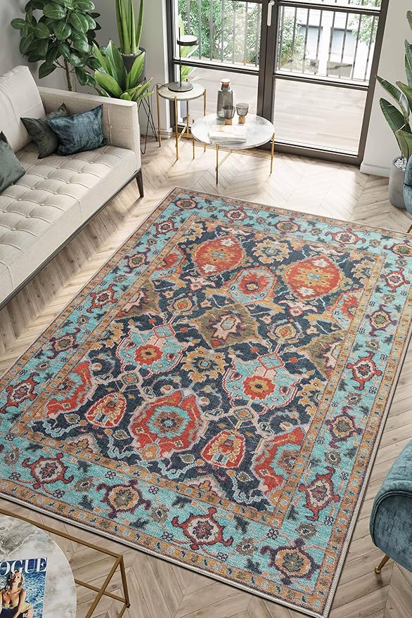 Keen Home Design 3x5 Rug - Machine Washable Entry Rug with Non-Slip Backing, Ideal for Enteryway, Kitchen, Bathroom, Laundry Room - Vintage, Easy Clean, Durable, Low Pile Rug - (3' x 5')-Ruum Studio Home