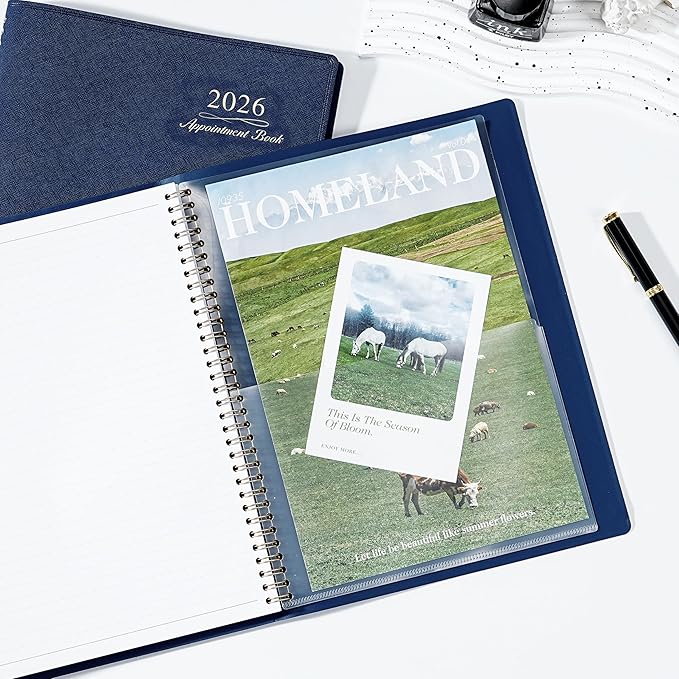 2026 Appointment Book/Planner - Weekly Appointment Book 2026, January - December 2026, 8.26"x 11.4", Daily/Hourly Planner with Tabs, 15 Minutes, Wirebound - Blue-Ruum Studio Home