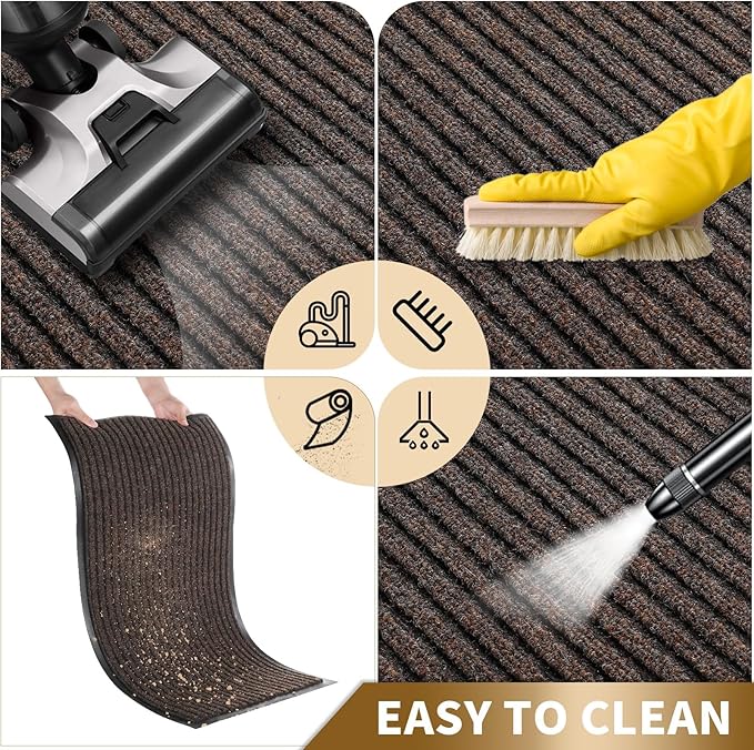 Yimobra Front Door Mat Outdoor Indoor Entrance, 100% Waterproof All-Season All Weather Doormat, Welcome Matt Outside Entry, Non Slip, Low Profile, Heavy Duty Patio Porch Floor Mats,29.5 x 17-Ruum Studio Home
