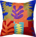 Matisse Decorative Pillow Cover Cutouts Hand Embroidered Abstract Toss Pillows Farmhouse Chair Cushion Contemporary Pillowsham Mid-Century Chair Cushions Wool Size 18x18-Ruum Studio Home
