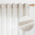 MYSKY HOME Country Curtains for Sliding Glass Door, Back Tab Semi Sheer Curtain Panels Extra Long Floor Length Drapes Linen Texture Soft Touch, 50x108 Inch, Linen, Set of 2-Ruum Studio Home