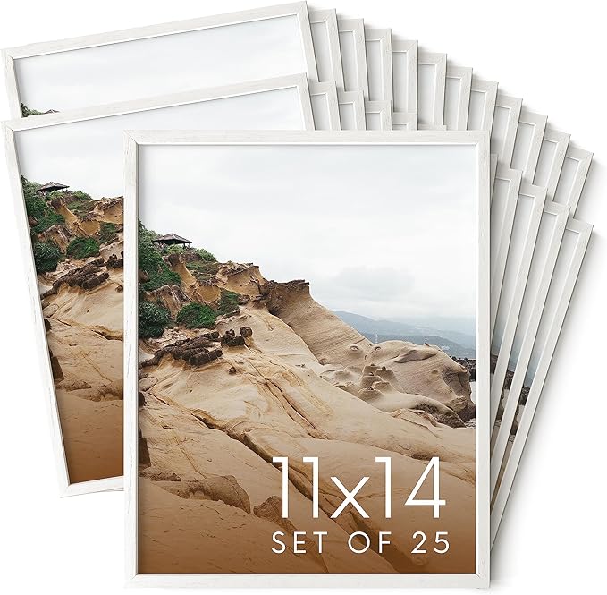 Haus and Hues 11x14 White Oak Wood Picture Frames Set of 25 - Premium Bulk Picture Frames 11x14 Bundle - Elegant Gallery Wall Frame Set for Posters, Art Display - Ideal for Wall Decor in Home & Office-Ruum Studio Home
