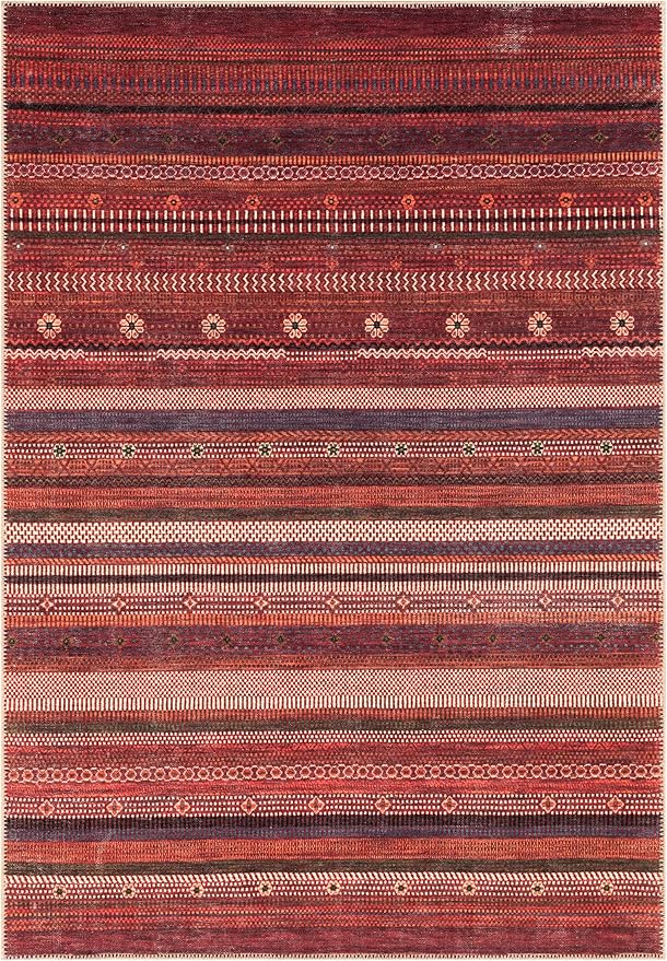 Keen Home Design 8x10 Rug - Machine Washable Area Rug with Non-Slip Backing, Ideal for Living Room, Dining Room, Bedroom - Vintage, Easy Clean, Durable, Low Pile Rug - (8' x 10')-Ruum Studio Home