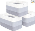 MINTWOOD Design 3-Pack Storage Baskets for Shelves, Playroom and Classroom, Book Basket, Decorative Storage Cube Bins, Woven Closet Organizers, Pantry and Shoe Organizer, 3-Tone Grey-Ruum Studio Home