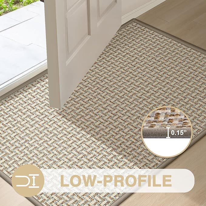 LEKEEPGO Door Mat Indoor Entrance 24"x36", Absorbent Indoor Door Mat, Non Slip Rubber Backing Inside Door Mats, Washable Floor Mat, Low-Profile Doormat for Front Door, Entryway, Entrance, Grey-Ruum Studio Home
