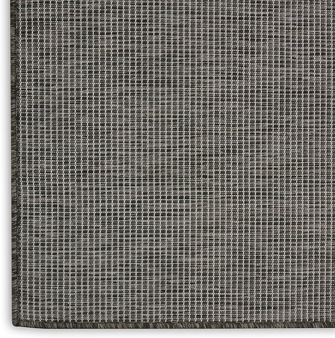 Nourison Positano Indoor-Outdoor Charcoal 7' x 10' Area Rug, Easy Cleaning, Non Shedding, Bed Room, Living Room, Dining Room, Backyard, Deck, Patio (7x10)-Ruum Studio Home
