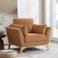 Large-Sized Accent Chair, Thick Cushion Bedroom Reading Chair, Comfortable Living Room Single Sofa， Boucle Curry-Ruum Studio Home
