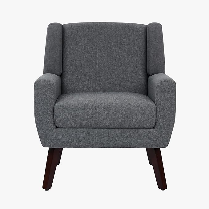 UIXE Accent Chairs Set of 2, Fabric Upholstered Armchair for Living Room, Comfy Arm Chair Single Sofa Bedroom Side Reading Seat - Flax Gray-Ruum Studio Home