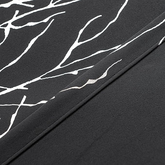 Grommets Blackout Long Window Curtains Black Silver-52W*95L 2PCS Drapes for Bedroom-Ruum Studio Home