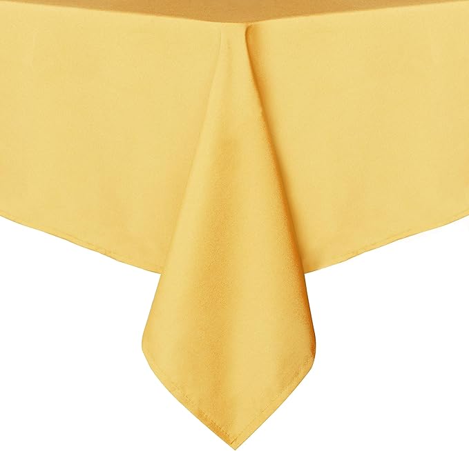 sancua Rectangle Tablecloth - 70 x 90 Inch - Stain and Wrinkle Resistant Washable Polyester Table Cloth, Decorative Fabric Table Cover for Dining Tables, Buffet Parties and Camping, Yellow-Ruum Studio Home
