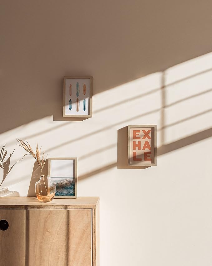 HAUS & HUES Solid Oak Wall or Tabletop Frame Set - Beige Gallery Frame With 4x6 Frames-Ruum Studio Home