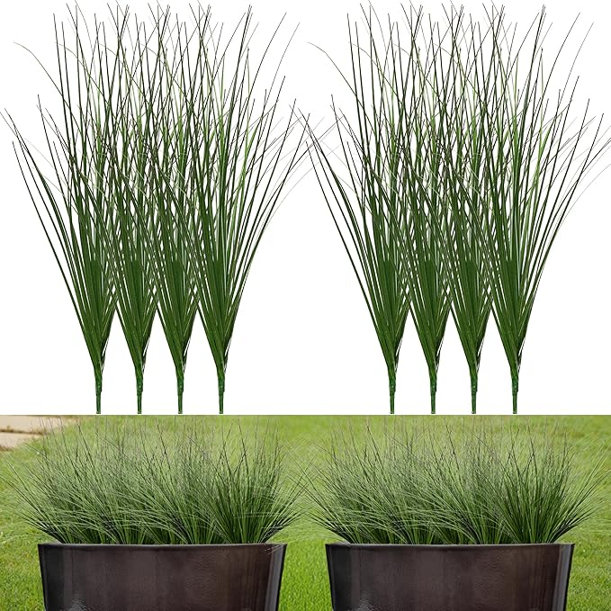 8PCS 17.3" Fake Plants Artificial Wheat Grass Greenery Plastic Plants Fake Grass Artificial Plants for Outdoor Decor Artificial Flower with Greenery Stems for Indoor Home Decoration-Ruum Studio Home