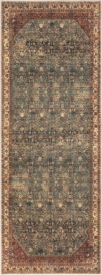Keen Home Design 2x12 Rug - Machine Washable Runner with Non-Slip Backing, Ideal for Hallway, Entryway, Kitchen, Laundry Room - Vintage, Easy Clean, Durable, Low Pile Rug - (2'6" x 12')-Ruum Studio Home