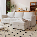 mestyl Modular Sectional Sofa Convertible L Shaped Sofa Couch Set with Storage for Living Room, Modern 3 Seater Modular Sectional Couch with Movable Ottoman (Beige)-Ruum Studio Home