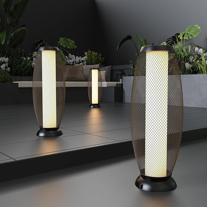 Patio Solar Light Flickering Flame Solar Lamps Hollow Out Waterproof Outdoor Lantern Metal Decorative Lights for Deck Porch Yard-Ruum Studio Home