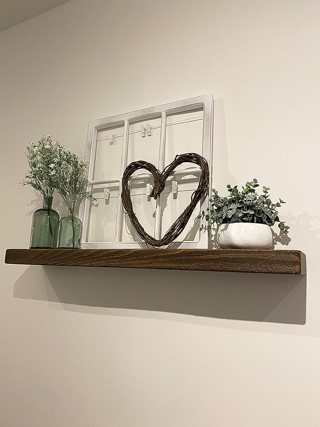 joelsantiques 42 Inch Wooden Floating Shelves for Wall - 42x6x2 in - Made of Natural Wood - Long Heavy Duty Rustic Wall Shelves for Bedroom - Perfect for Living Room, Kitchen - Medium Brown-Ruum Studio Home
