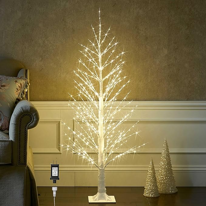 Birchlitland LED Alpine Trees 4FT 450L Warm White Fairy Lights, Lighted Trees for Indoor Outdoor Home Thanksgiving Christmas Holiday Decoration-Ruum Studio Home