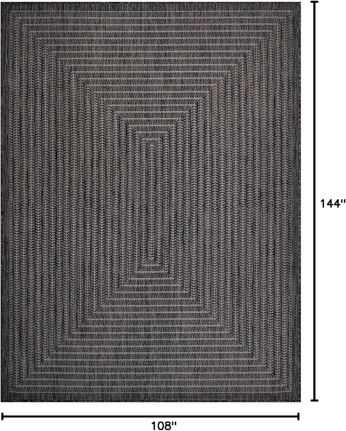 Adiva Rugs Outdoor Indoor Area Rug, Weather Resistant, Easy to Clean, Stain Resistant Floor Mat for Dining Room, Backyard, Deck, Patio (Pebble Weiss, 9' x 12')-Ruum Studio Home