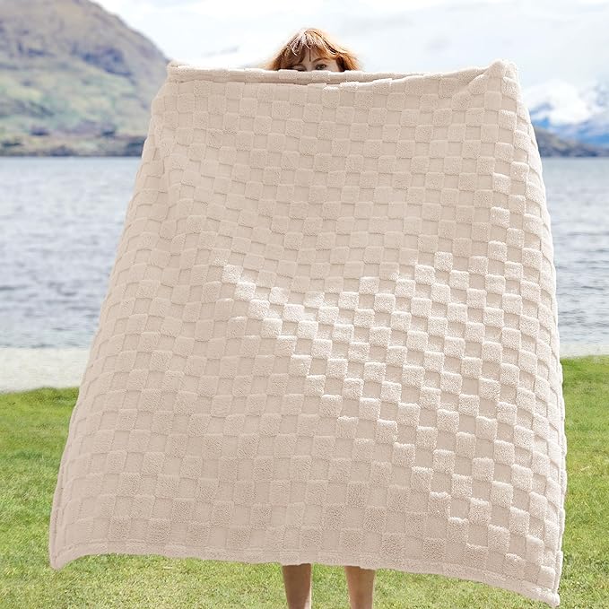 Bedsure GentleSoft Twin Blanket for Bed Light Beige - Super Soft Cozy Blankets for Women Men Girls, Cute Fuzzy Fleece Throws for Bedroom Couch, 60x80 Inches-Ruum Studio Home