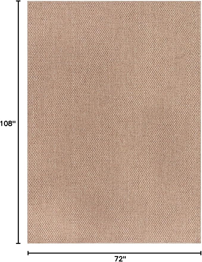 CAMILSON Easy Jute Rug 6x9, Indoor Outdoor Natural Color Farmhouse Area Rugs for Living Room Patio and Kitchen Rug, Solid Boho Woven Design, Easy-Cleaning, Washable Outside Carpet Alfombras (6 x 9)-Ruum Studio Home