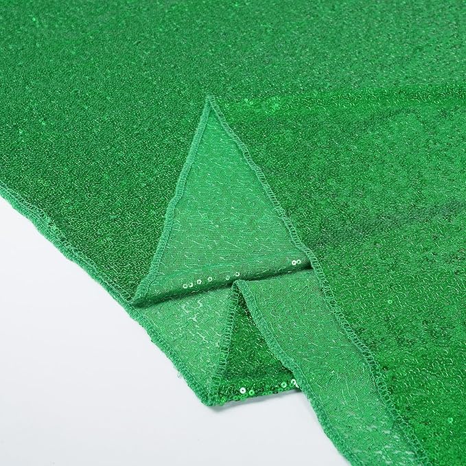 SquarePie Sequin Tablecloth 90 x 132 Inch Green Sparkly Table Cloth for Wedding Party Decoration-Ruum Studio Home