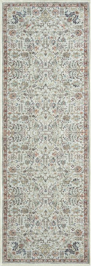 Keen Home Design 2x10 Rug - Machine Washable Runner Rug with Non-Slip Backing, Ideal for Hallway, Entryway, Kitchen, Laundry Room - Vintage, Easy Clean, Durable, Low Pile - (2'6" x 10')-Ruum Studio Home
