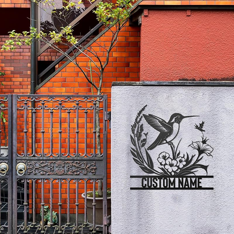 Personalized Metal Signs | Bird Metal Wall Art | Metal Name Sign Birds Welcome Plaque | Custom Garden Sign Yard Signs | Personalized Wedding Gifts | Housewarming Decor Indoor Outdoor-Ruum Studio Home