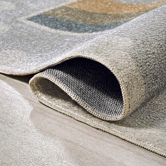 JONATHAN Y Machine-Washable Gray/Ivory/Yellow Indoor Area Rug, 4x6, Minha Rainbow Dots, Kids & Novelty, Casual, Classic, Bedroom, Kitchen, Living Room, Easy-Cleaning, Non-Shedding (KDW102A-4)-Ruum Studio Home