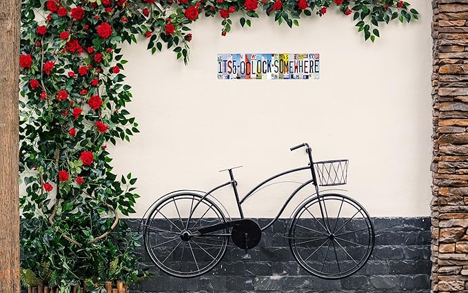 Tin Sign Wall Decor Bar Signs For Bar Decor Its 5 O'Clock Somewhere Sign Funny Vintage Bar Accessories Drinking Signs Gifts for Men16 x 4 Inches-Ruum Studio Home