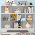 Book Shelf, 10 Cubes Storage Organizer, 3-Tier Open Shelf Wooden Bookcase, Freestanding White Bookshelf Cube Shelf for Bedroom, Living Room-Ruum Studio Home