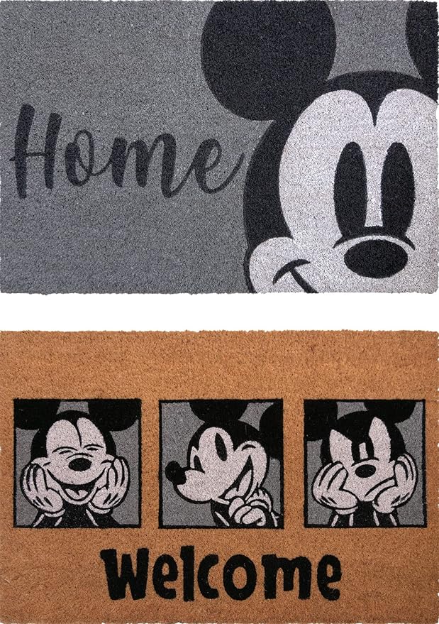 Gertmenian Disney Mouse Doormat Rug Front Door Coir Mat Indoor Outdoor Entryway Carpet, 2-Pack 20x34, Retro Mickey Home/Welcome-Ruum Studio Home