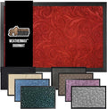 GORILLA GRIP 100% Waterproof All-Season WeatherMax Doormat 35x23, US Designed Natural Rubber, Stain and Fade Resistant, Low Profile Indoor Outdoor Door Mats, Easy Clean Patio Mat, Red Vintage Wine-Ruum Studio Home