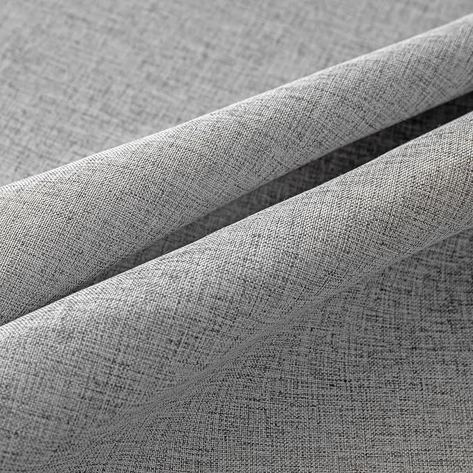 MYSKY HOME 95 Inch Sliding Door Curtains Farmhouse Light Filtering Privacy Curtain Drapes for Patio Door Living Room, Linen Look Texture Fabric Soft Bohemian Draperies, 50x95, Dove Grey, 2 Panels-Ruum Studio Home
