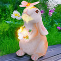 Vermeyen Solar Garden Statues Outdoor Decor-Yard Decorations for Patio,Balcony,Backyard,Lawn Ornaments-Easter Bunny Figurines with LED Light-Unique Birthday Gardening Gifts for Women,Mom,Grandma-Ruum Studio Home