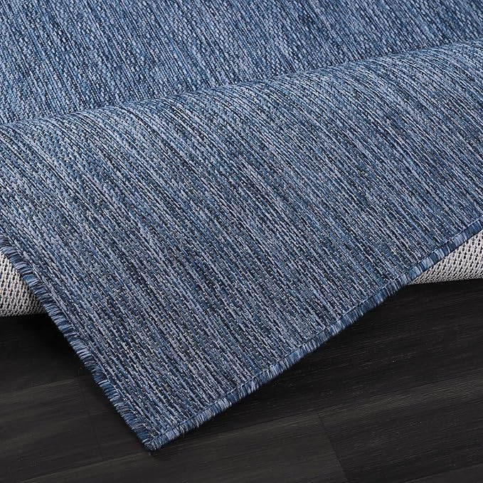 CAMILSON Outdoor Rug 10x14 Modern Area Rugs for Large Indoor and Outdoor Patios and Porches - Waterproof, Washable, Non-Shedding, Easy-to-Clean Outside Carpet (10 x 14, Solid - Navy Blue)-Ruum Studio Home