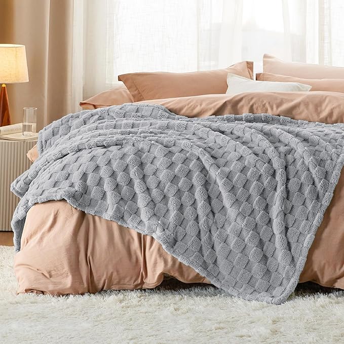 Bedsure GentleSoft Twin Blanket for Bed Silver Grey - Super Soft Cozy Blankets for Women Men Girls, Cute Fuzzy Fleece Throws for Bedroom Couch, 60x80 Inches-Ruum Studio Home