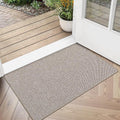 LUMI Ultra Thin Door Mat for Entryway, Low Profile Non Slip Rubber Backing Indoor Doormat, Easy Clean Welcome Entrance Mat for Inside House, Patio, Khaki 20"x32"-Ruum Studio Home