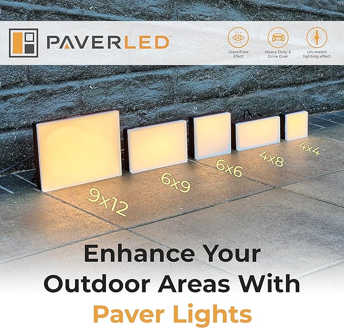 LUMENGY Paver Light 6×6 Inch (5.9 inch X 5.9 inch), Warm White Glare-Free Illumination for Driveways, Pathways, Pool Deck & Patios,12V AC/DC, Waterproof & Drive-Over Rated-Ruum Studio Home