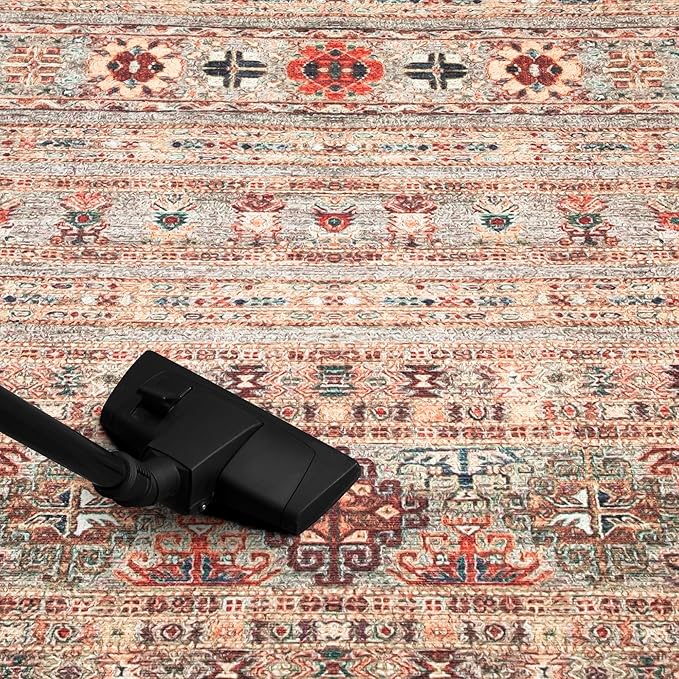 Keen Home Design 8x10 Rug - Machine Washable Area Rug with Non-Slip Backing, Ideal for Living Room, Dining Room, Bedroom - Vintage, Easy Clean, Durable, Low Pile Rug - (8' x 10')-Ruum Studio Home