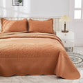 MarCielo 3-Piece 100% Cotton Oversized Bedspread Lightweight Quilt Coverlet Embroidery Farmhouse Bedding Set T0 (Royal Orange, Oversized King (118"x106"))-Ruum Studio Home