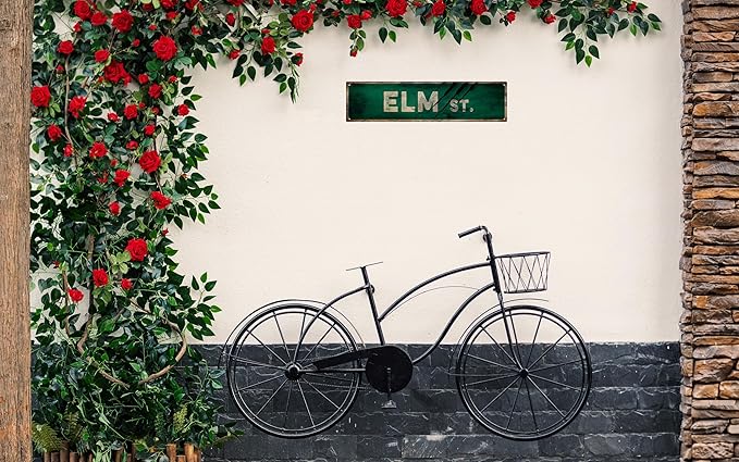 Vintage Tin Sign Retro Metal Elm St Signs Stylish Wall Art Plaques for Home Decor Bathroom Kitchen House and Gothic Wall Decor or as a Unique Poster 16x4 in-Ruum Studio Home