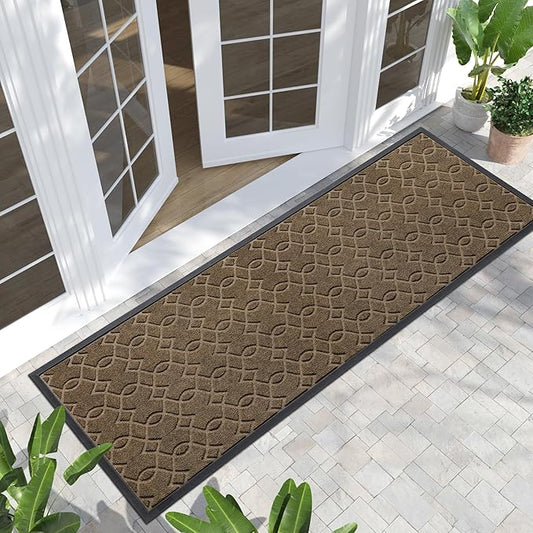 Yimobra Front Door Mat Outdoor Indoor 72x24, All-Season, All-Weather, Heavy Duty Welcome Door Mats Outside Entrance, Non Slip Porch Patio Entrance Mat, Brown-Ruum Studio Home