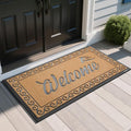 Yimobra Welcome Mat, Heavy Duty Sturdy Door Mats for Home Entrance Outdoor Indoor, Front Doormat for Outside Patio Floor Entry Porch Garage Office, Waterproof, Low Profile, 47 x 24, Yellow-Ruum Studio Home