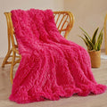 XeGe Luxury Faux Fur Blanket, Hot Pink Soft Big Fluffy Throw, Shaggy Plush Decorative Couch Throw, Cute Furry Fuzzy Bed Blanket for Bedroom Living Room, Hot Pink, 60x90-Ruum Studio Home
