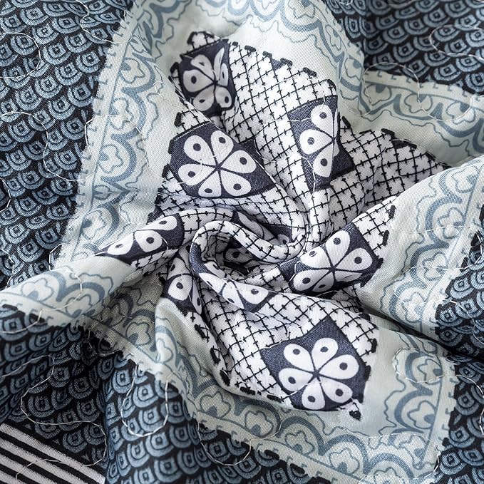 NEWLAKE Quilt Bedspread Sets - Bohemian Farmhouse Pattern Reversible Coverlet Set, King Size-Ruum Studio Home