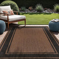 Beverly Rug Outdoor Rug 8x10 Modern Bordered Area Rugs for Indoor and Outdoor Patio Deck Porch Garden Waterproof Weather Sun Resistant Washable Outside Carpet (8 x 10 Gold)-Ruum Studio Home