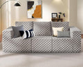 Modular Sectional Sofa 3-Seater Modular Couch with Deep Seat Memory Foam Cloud Chair with Pillows Oversized Sectional Sofa for Living Room Bedroom (Plush Grey, 3-Seater)-Ruum Studio Home