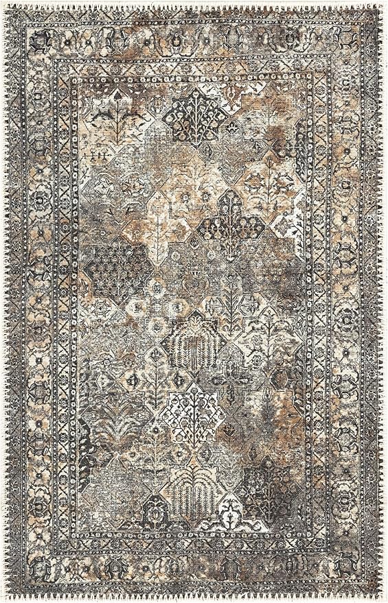 Keen Home Design 2x3 Rug - Machine Washable Entry Rug with Non-Slip Backing, Ideal for Enteryway, Kitchen, Bathroom, Laundry Room - Vintage, Easy Clean, Durable, Low Pile Rug - (2' x 3')-Ruum Studio Home